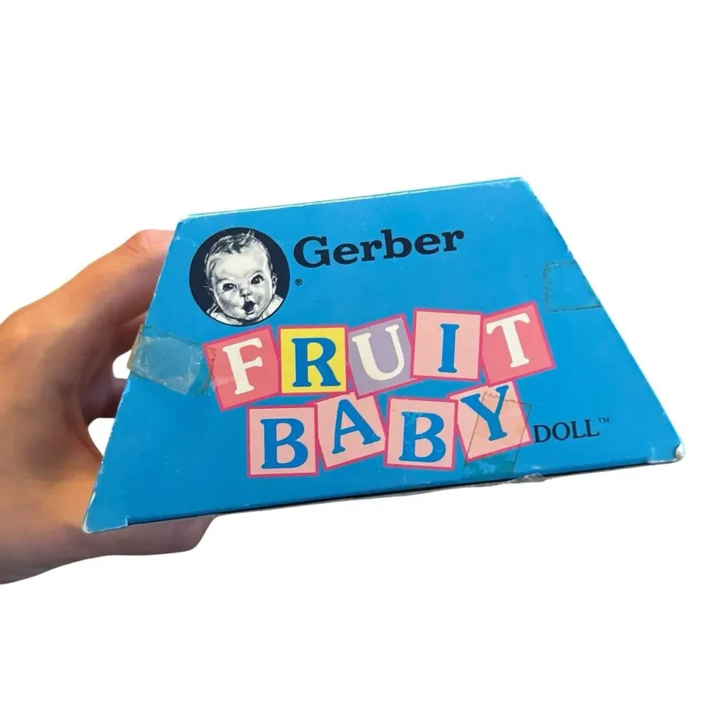 NIB Vintage 1995 Gerber‎ Fruit Baby PEACHES Scented Doll Toy Biz Blonde